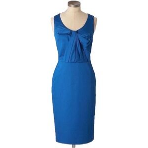Boden Blue Sleeveless Bow Front Sheath Dress Sz 18L
